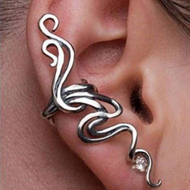 Crystal Snake Gothic Stud Ear Wrap