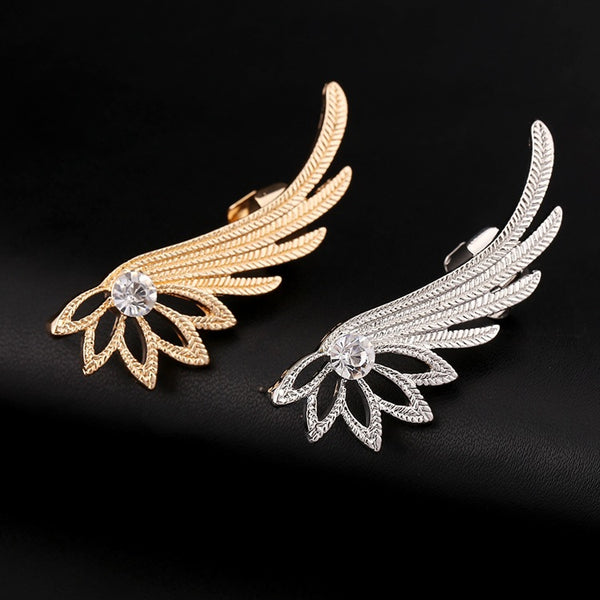 Crystal Wings Stud Ear Cuff