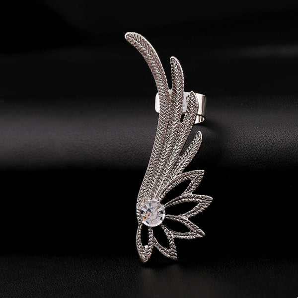 Crystal Wings Stud Ear Cuff