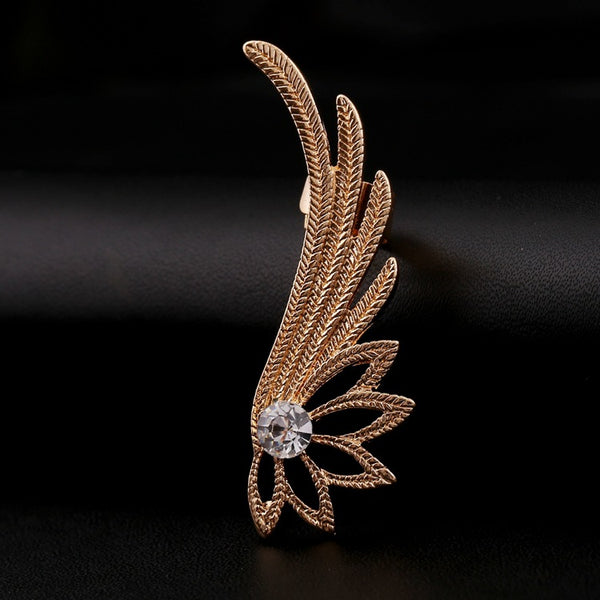 Crystal Wings Stud Ear Cuff