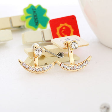 Anchor Rhinestone Double Sided Earrings