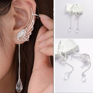 Angel Wing Tassel Crystal Clear Ear Wrap