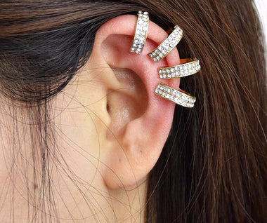 Rhinestones Punk Ear Cuff