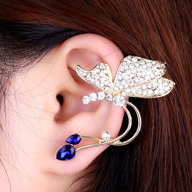 Elegant Crystals Butterfly Ear Cuff