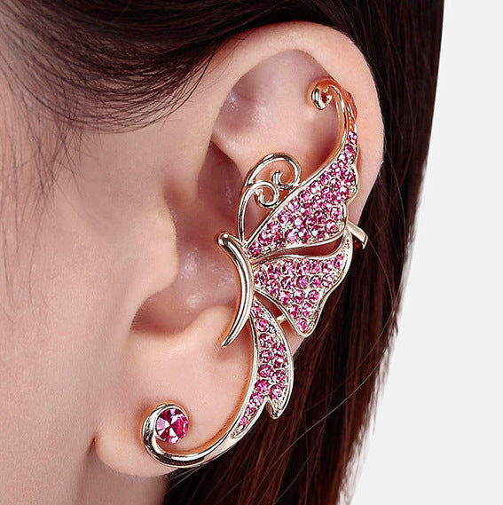 Rhinestones Butterfly Ear Cuff Clip