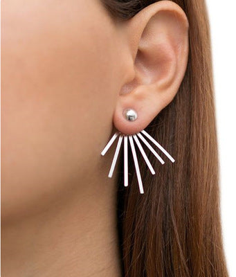 Sunburst Double Sided Stud Earrings