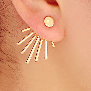 Sunburst Double Sided Stud Earrings