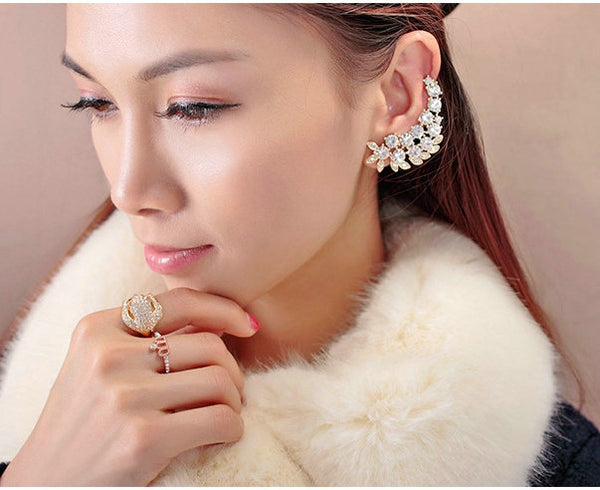 Elegant Vintage Crystal Ear Cuff