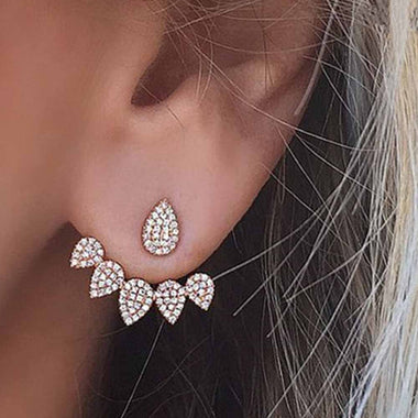 Tear Drop Crystals Double Sided Earring