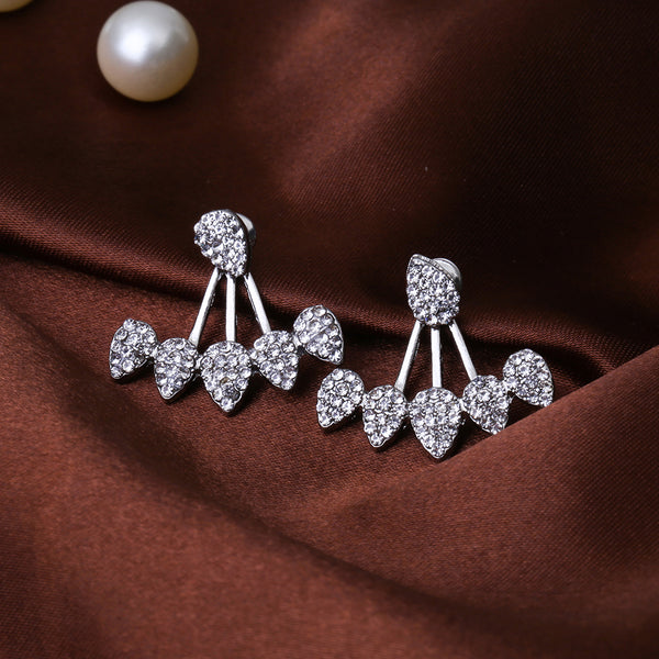 Tear Drop Crystals Double Sided Earring
